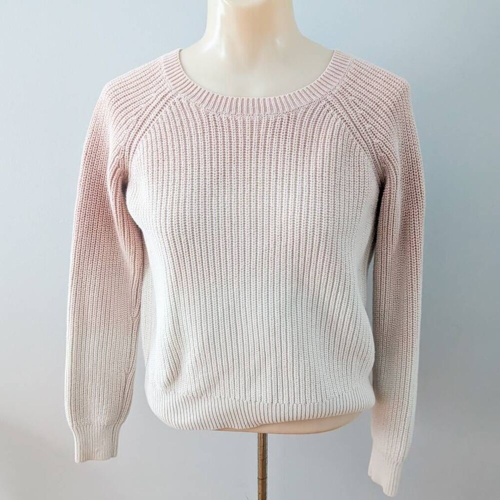 Lucky Brand Ombre Ribbed Knit Button Back Sweater